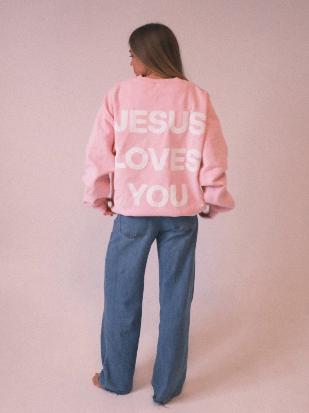 JESUS LOVES YOU ESSENTIAL SWEATSHIRT by TENA LoveOfGod NWT Unisex L